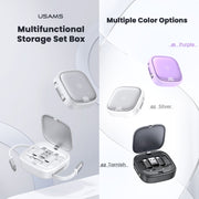 USAMS US-SJ650 U87 60W USB To Type-C To Type-C 8 Pin + Micro USB Multifunctional Telescopic Storage Box Data Cable, Length: 1m(Purple)