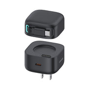 USAMS US-CC203 SMF Series PD35W Dual Type-C Port GaN Fast Charger, US Plug(Black)