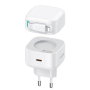 USAMS US-CC209 SMF Series PD35W 8 Pin + Type-C Dual Port GaN Fast Charger, EU Plug(White)