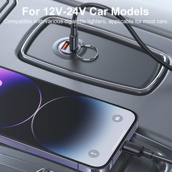 USAMS US-CC206 C38 PD30W USB + Type-C Dual Port Fast Charging Aluminum Alloy Car Charger(Tarnish)