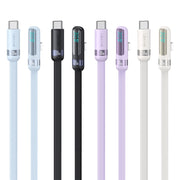 USAMS US-SJ652 PD 30W USB-C/Type-C to 8 Pin Aluminum Alloy Digital Display Fast Charging Elbow Data Cable, Length: 1.2m(Black)