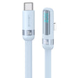 USAMS US-SJ652 PD 30W USB-C/Type-C to 8 Pin Aluminum Alloy Digital Display Fast Charging Elbow Data Cable, Length: 1.2m(Blue) - 2 in 1 Cable by USAMS | Online Shopping South Africa | PMC TechLife | Buy Now Pay Later Mobicred