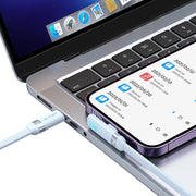 USAMS US-SJ652 PD 30W USB-C/Type-C to 8 Pin Aluminum Alloy Digital Display Fast Charging Elbow Data Cable, Length: 1.2m(Blue)