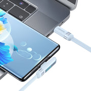 USAMS US-SJ653 PD 100W USB-C/Type-C to USB-C/Type-C Aluminum Alloy Digital Display Fast Charging Elbow Data Cable, Length: 1.2m(Beige)