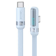 USAMS US-SJ653 PD 100W USB-C/Type-C to USB-C/Type-C Aluminum Alloy Digital Display Fast Charging Elbow Data Cable, Length: 1.2m(Blue) - free shipping - PMC TechLife - Order now!