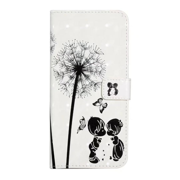 For iPhone 16 Plus Oil Embossed 3D Drawing Leather Phone Case(Couple Dandelion)