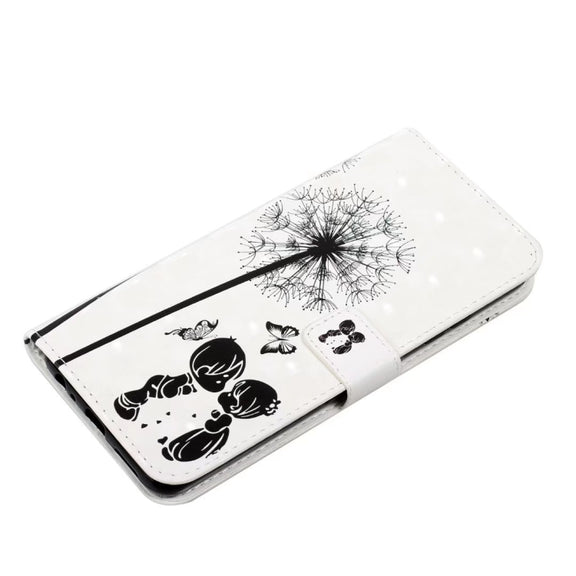 For iPhone 16 Plus Oil Embossed 3D Drawing Leather Phone Case(Couple Dandelion)