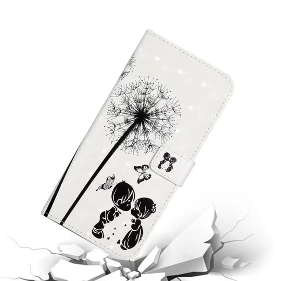 For iPhone 16 Plus Oil Embossed 3D Drawing Leather Phone Case(Couple Dandelion)
