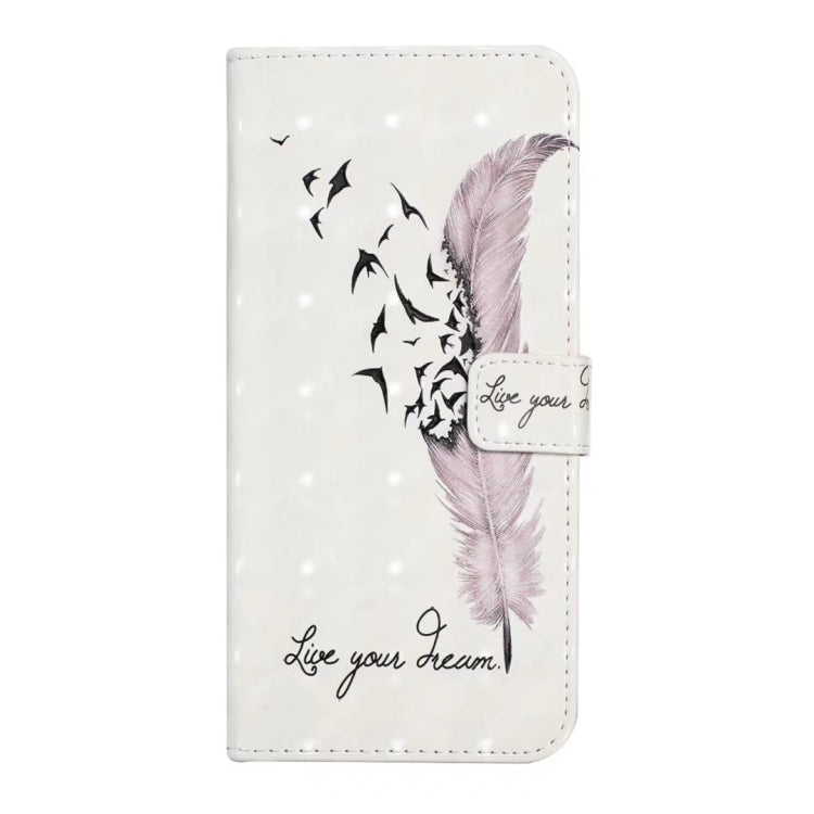 For iPhone 16 Pro Oil Embossed 3D Drawing Leather Phone Case(Feather)