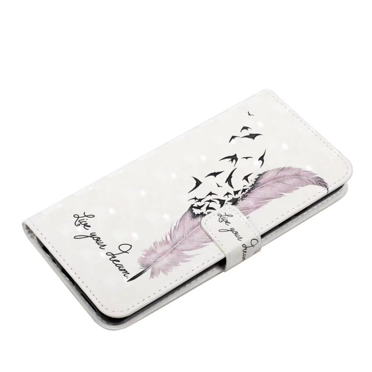 For iPhone 16 Pro Oil Embossed 3D Drawing Leather Phone Case(Feather)