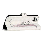 For iPhone 16 Pro Oil Embossed 3D Drawing Leather Phone Case(Feather)