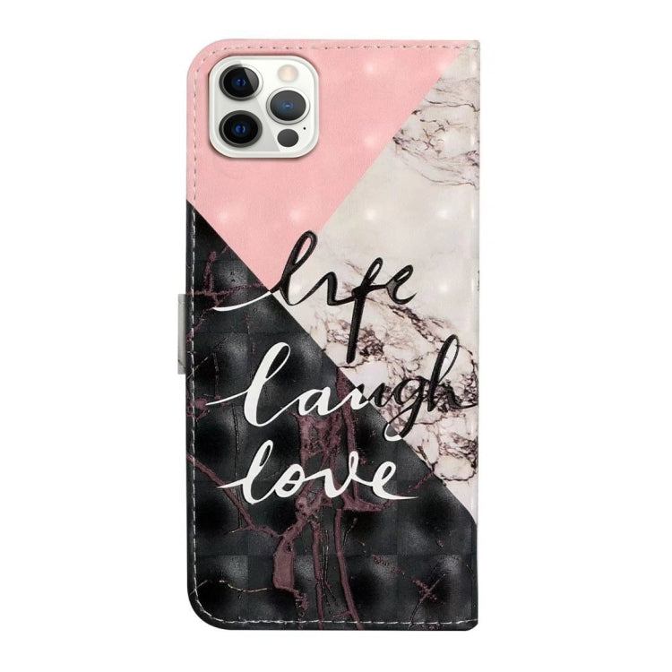 For iPhone 16 Pro Max Oil Embossed 3D Drawing Leather Phone Case(Stitching Marble)
