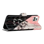 For iPhone 16 Pro Max Oil Embossed 3D Drawing Leather Phone Case(Stitching Marble)
