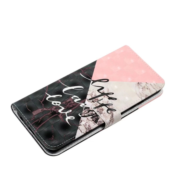 For iPhone 16 Pro Max Oil Embossed 3D Drawing Leather Phone Case(Stitching Marble)