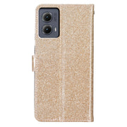 For Motorola Edge 2024 Glitter Powder Flip Leather Phone Case(Gold)
