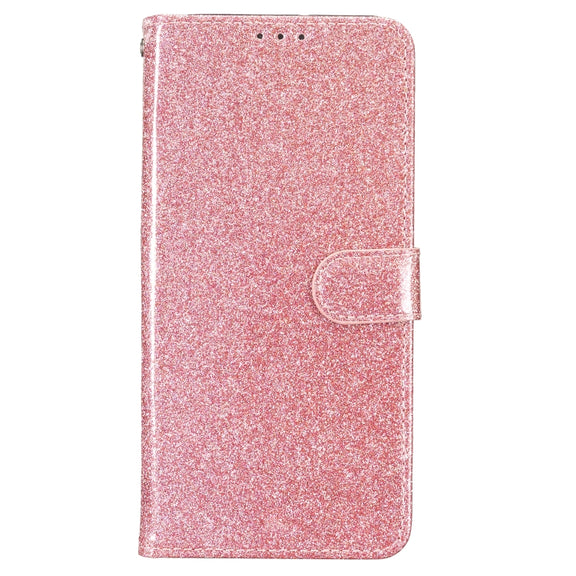 For Motorola Edge 2024 Glitter Powder Flip Leather Phone Case(Rose Gold)