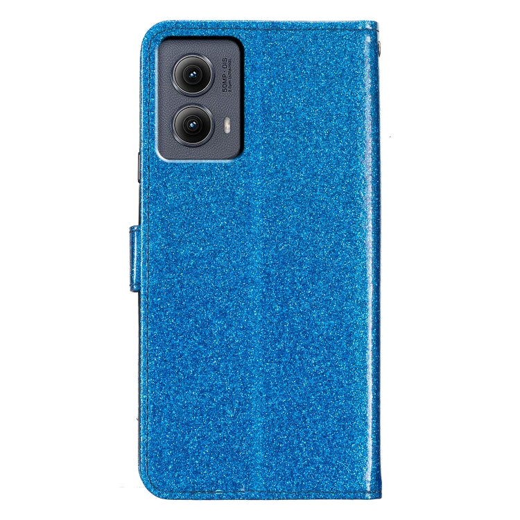 For Motorola Edge 2024 Glitter Powder Flip Leather Phone Case(Blue)