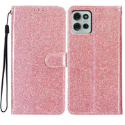 For Motorola Moto G56 5G Glitter Powder Flip Leather Phone Case(Rose Gold)