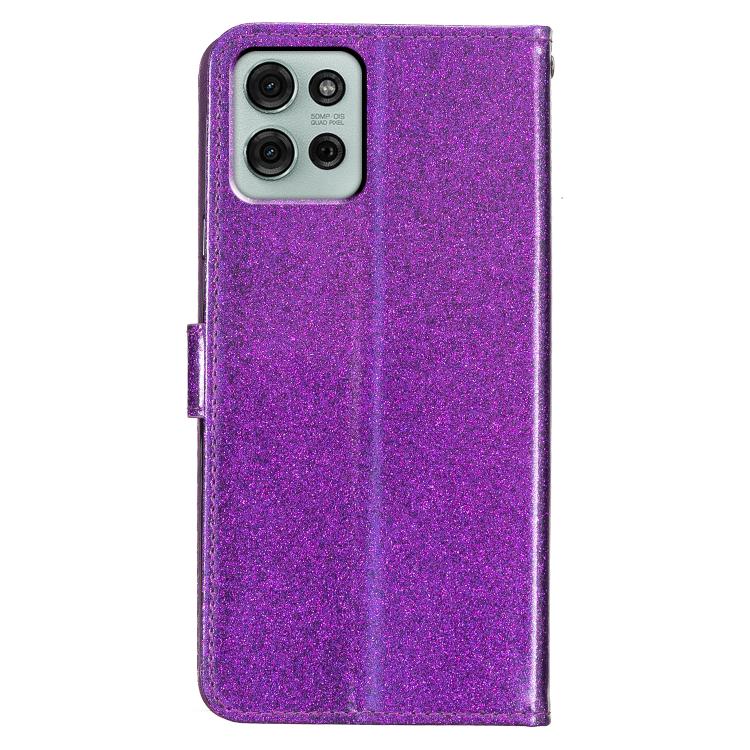 For Motorola Moto G56 5G Glitter Powder Flip Leather Phone Case(Purple)