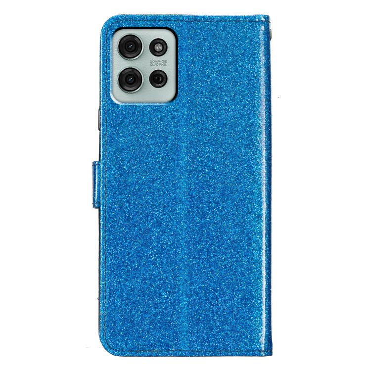 For Motorola Moto G56 5G Glitter Powder Flip Leather Phone Case(Blue)