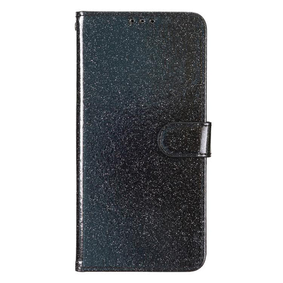 For Motorola Moto G86 5G Glitter Powder Flip Leather Phone Case(Black)