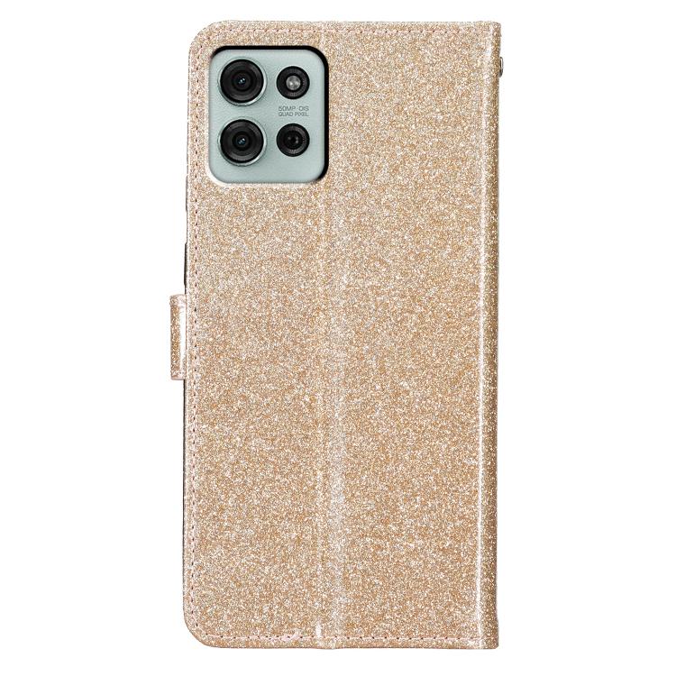 For Motorola Moto G86 5G Glitter Powder Flip Leather Phone Case(Gold)