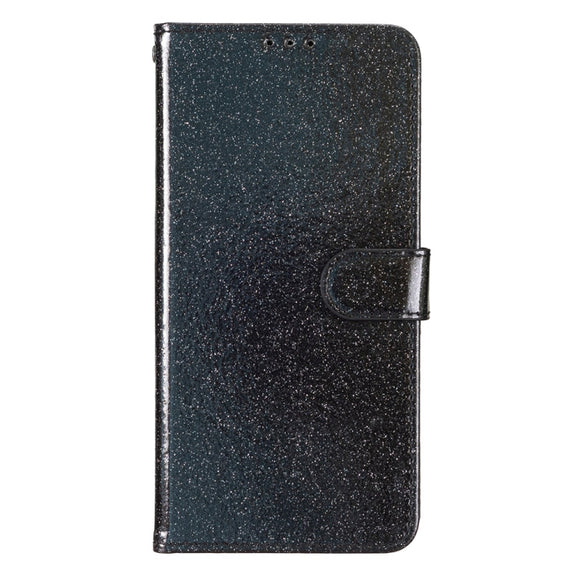 For OPPO A38 4G Glitter Powder Flip Leather Phone Case(Black)