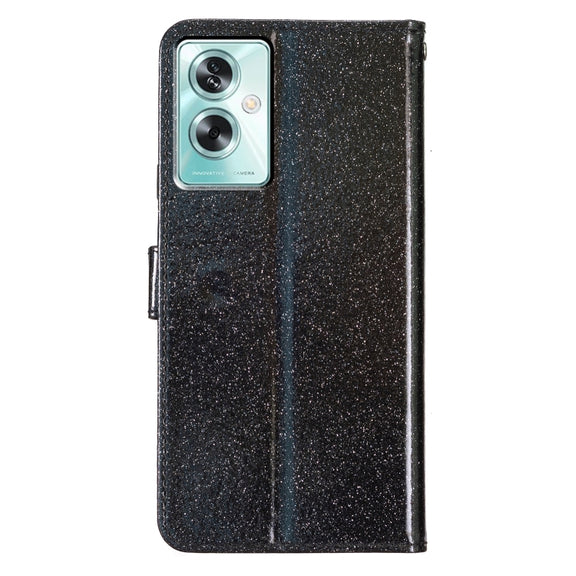 For OPPO A79 5G / A2 5G Glitter Powder Flip Leather Phone Case(Black)