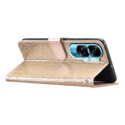 For Honor 90 Lite Glitter Powder Flip Leather Phone Case(Gold)