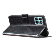 For Honor X6a Glitter Powder Flip Leather Phone Case(Black)