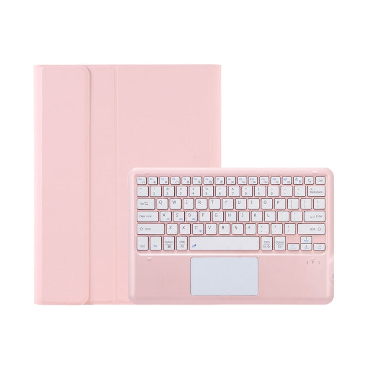 For Lenovo Xiaoxin Pad Pro 12.7 inch AM24-A TPU Ultra-thin Detachable Bluetooth Keyboard Tablet Leather Case with Touchpad(Pink)