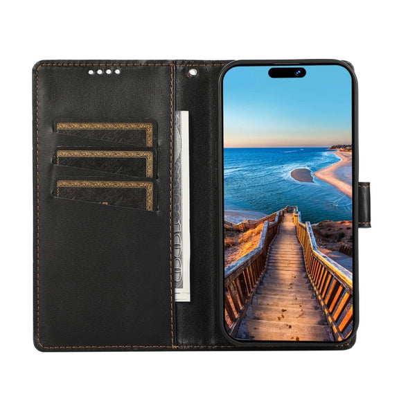 For Huawei nova 10 SE PU Genuine Leather Texture Embossed Line Phone Case(Black)