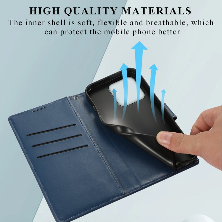 For Xiaomi 13 PU Genuine Leather Texture Embossed Line Phone Case(Blue)