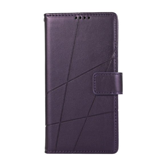 For Xiaomi 13 Pro PU Genuine Leather Texture Embossed Line Phone Case(Purple)
