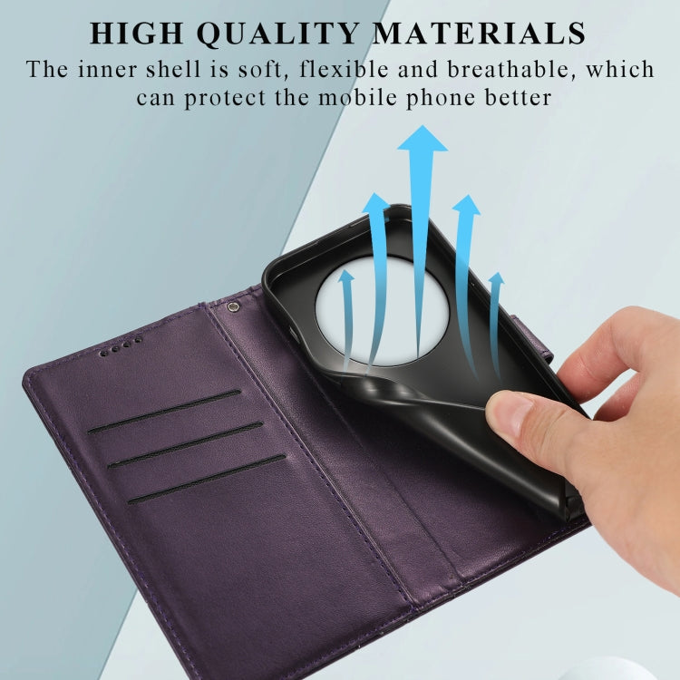 For Xiaomi 13 Ultra PU Genuine Leather Texture Embossed Line Phone Case(Purple)