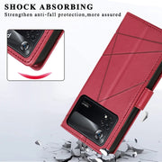 For Xiaomi Poco X4 Pro 5G PU Genuine Leather Texture Embossed Line Phone Case(Red)