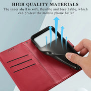 For Xiaomi Poco X4 Pro 5G PU Genuine Leather Texture Embossed Line Phone Case(Red)