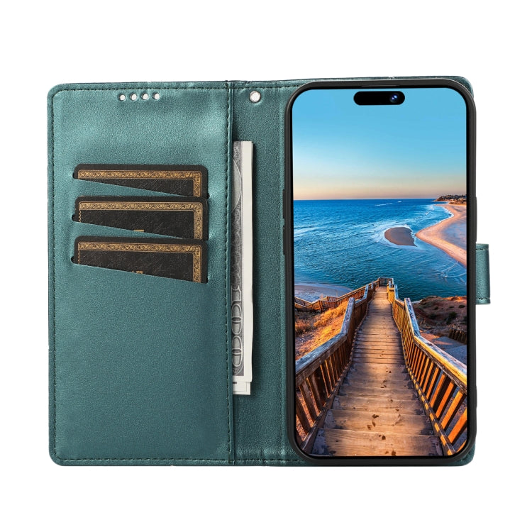 For Xiaomi Redmi Note 12 Pro 5G Global PU Genuine Leather Texture Embossed Line Phone Case(Green)