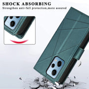 For Xiaomi Redmi Note 12 Pro 5G Global PU Genuine Leather Texture Embossed Line Phone Case(Green)