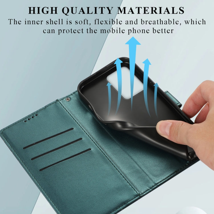 For Xiaomi Redmi Note 12 Pro 5G Global PU Genuine Leather Texture Embossed Line Phone Case(Green)