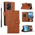For Xiaomi Redmi Note 12 Pro+ 5G Global PU Genuine Leather Texture Embossed Line Phone Case(Brown) - Xiaomi Cases by PMC TechLife | Online Shopping South Africa | PMC TechLife | Buy Now Pay Later Mobicred