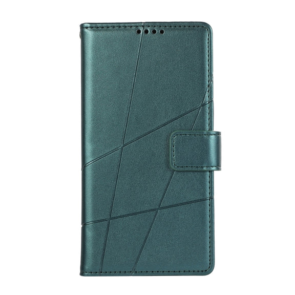 For Xiaomi Redmi Note 13 Pro 5G PU Genuine Leather Texture Embossed Line Phone Case(Green)