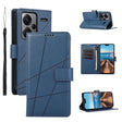 For Xiaomi Redmi Note 13 Pro+ PU Genuine Leather Texture Embossed Line Phone Case(Blue) - Note 13 Pro+ Cases by PMC TechLife | Online Shopping South Africa | PMC TechLife | Buy Now Pay Later Mobicred