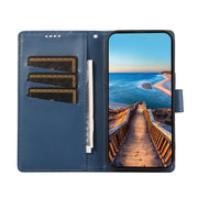 For Xiaomi Redmi A3 PU Genuine Leather Texture Embossed Line Phone Case(Blue)
