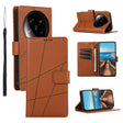 For Xiaomi 14 Ultra PU Genuine Leather Texture Embossed Line Phone Case(Brown) - 14 Ultra Cases by PMC TechLife | Online Shopping South Africa | PMC TechLife | Buy Now Pay Later Mobicred
