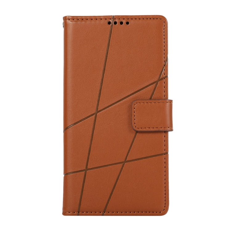 For Xiaomi 14 Ultra PU Genuine Leather Texture Embossed Line Phone Case(Brown)