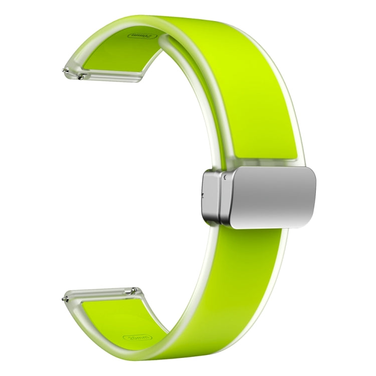 For Samsung Galaxy Watch6 / 5 / 4 Translucent Magnetic Silver Buckle Silicone Watch Band(Green)