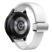 For Samsung Galaxy Watch6 / 5 / 4 Translucent Magnetic Silver Buckle Silicone Watch Band(White)
