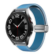 For Samsung Galaxy Watch6 / 5 / 4 Translucent Magnetic Silver Buckle Silicone Watch Band(Blue) - free shipping - PMc TechLife - Order now!