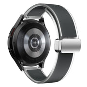 For Samsung Galaxy Watch6 / 5 / 4 Translucent Magnetic Silver Buckle Silicone Watch Band(Space Grey)